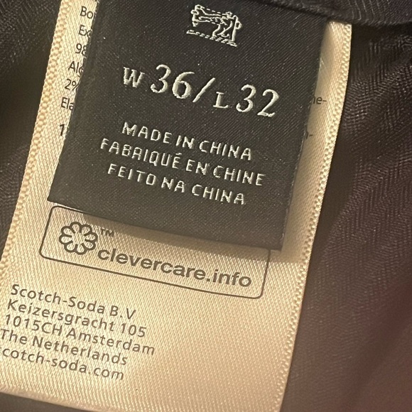 Scotch & Soda FAVE regular tapered fit Sz 36 x28 Stretch Velvet dark green pants - Picture 8 of 8